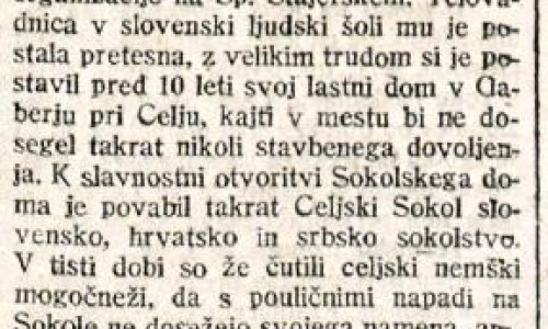 Ustanovitev celjskega sokola